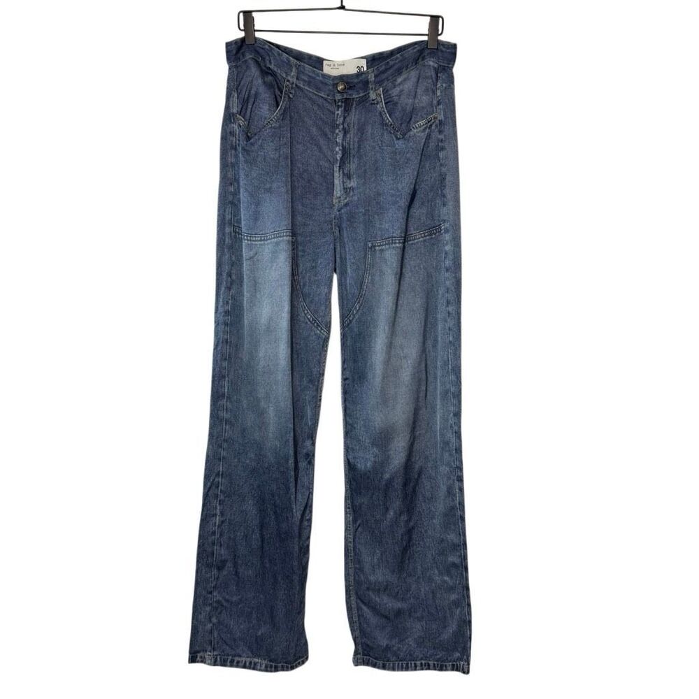 Rag & Bone Miramar Satin Logan Mid Rise Carpenter Jeans 30 - Picture 3 of 9